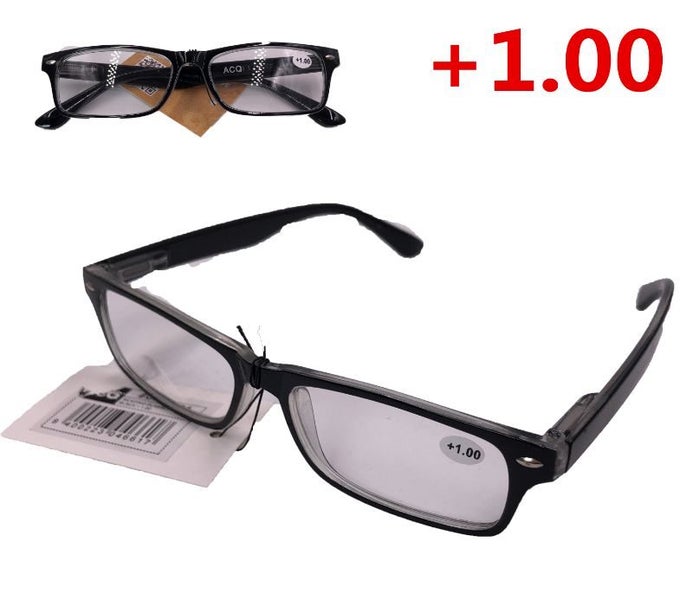 READING GLASSES - PLASTIC BLACK (+1.00) Pack of 12 Carousel 1