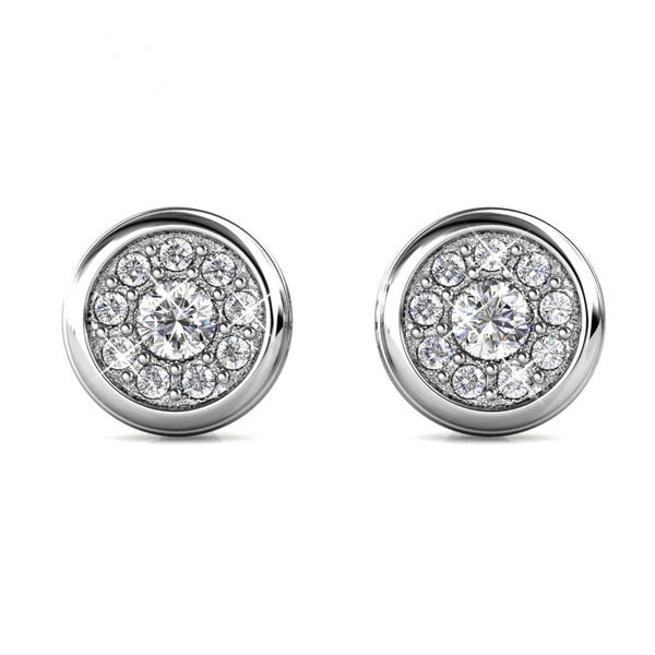 18K White-gold Crystal Stud Earrings "Avery" (Crystal) Carousel 2