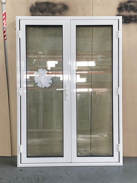NEW WHITE ALUMINIUM DOUBLE GLAZED FRENCH DOOR:2000H x 1400W Carousel 1