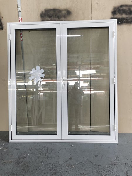 !NEW WHITE ALUMINIUM DOUBLE GLAZED FRENCH DOOR:2000H X 1600W Carousel 1