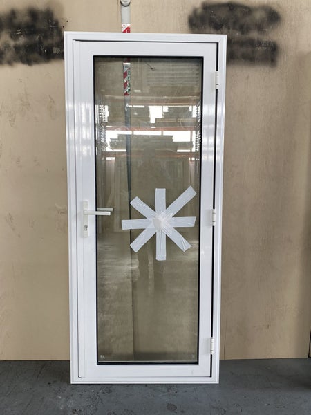 NEW WHITE ALUMINIUM DOUBLE GLAZED SINGLE DOOR:2000H x 860W Carousel 1
