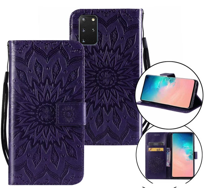 Galaxy s20 plus Pu Leather Wallet Case Embossed Sunflower Card Slot magnet ppl Carousel 1