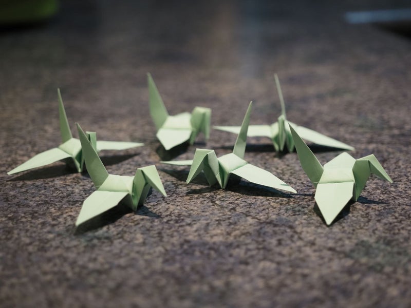 High Quality Paper Cranes Origami Blue Carousel 7