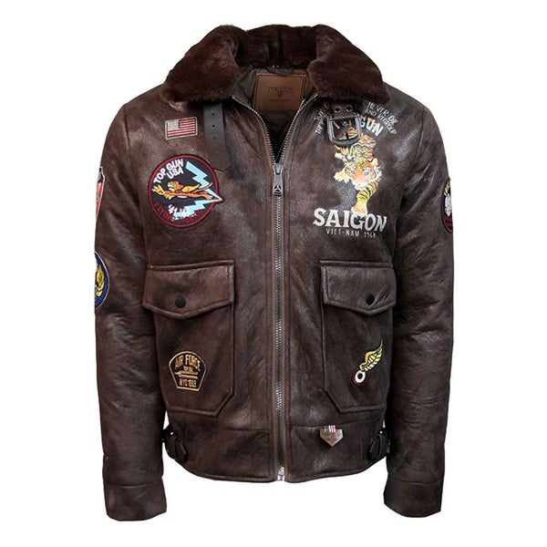 Top Gun Victory Vintage Bomber Brown Olive Carousel 1
