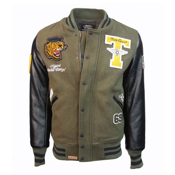 Top Gun Tiger Wool-PU Jacket Green Carousel 1