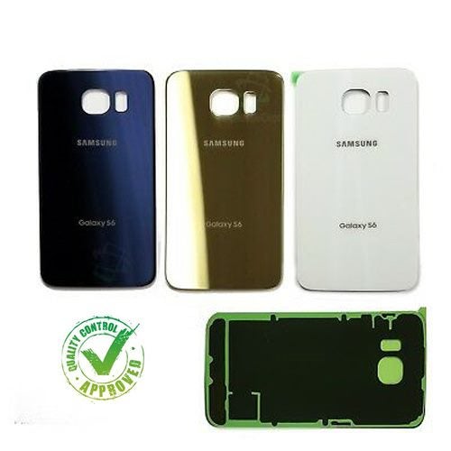 Samsung Galaxy S6 Glass Back Rear Battery Cover with Adhesive 2 Logos(GOLD) Carousel 1