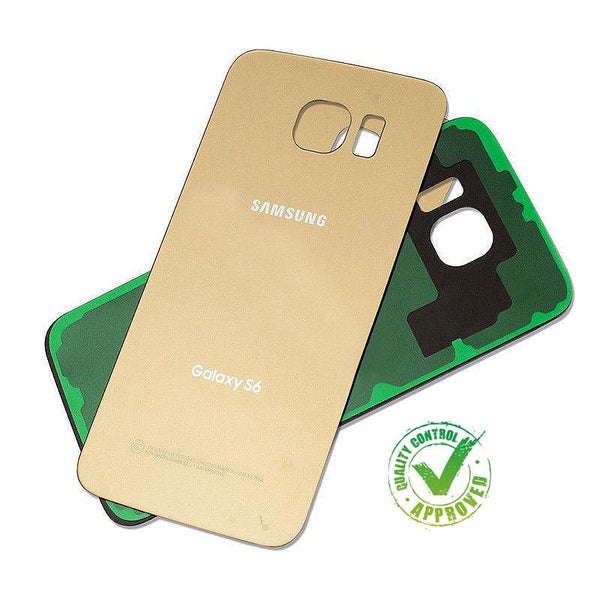 Samsung Galaxy S6 Glass Back Rear Battery Cover with Adhesive 2 Logos(GOLD) Carousel 2