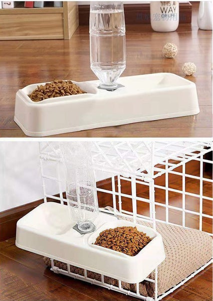 2 in 1 Pet bowls with screw pet Feeder Bowls with Automatic Water Bottle design Carousel 3