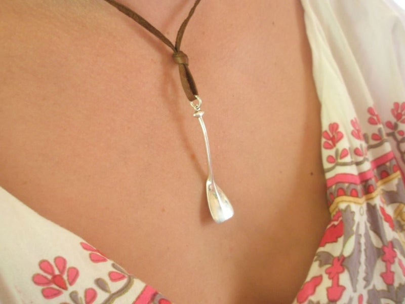 silver Waka Ama paddle pendant Carousel 1
