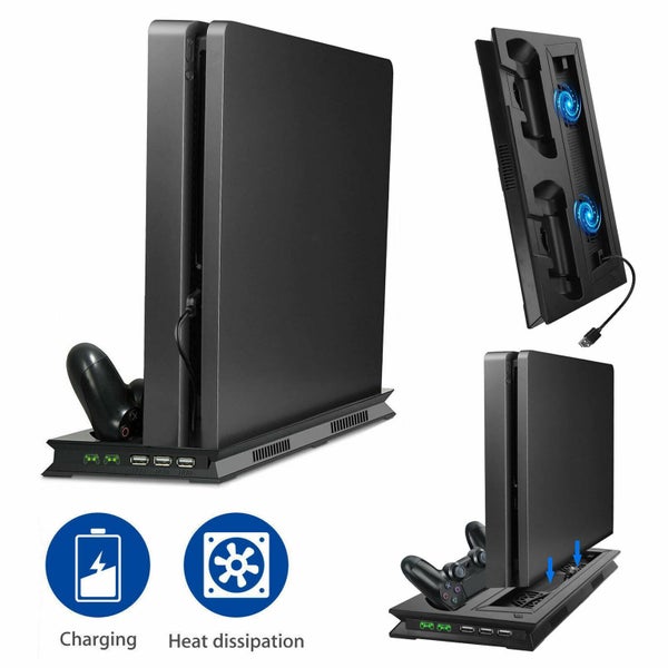 PS4 Slim Cooling Fan Vertical Stand Controller Charger