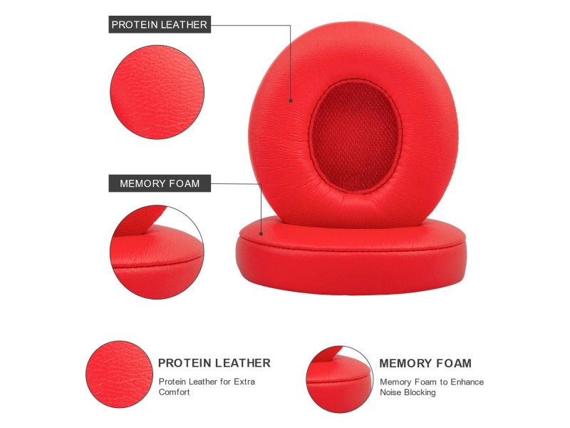 2Pcs Replacement Earpads Cushion for Solo 2.0/3.0 Wireless Headphone (White) Carousel 11