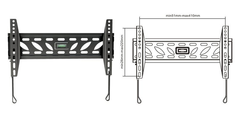 BRATECK 32''-55'' Fixed TV wall mount Max load: 50Kgs Carousel 1
