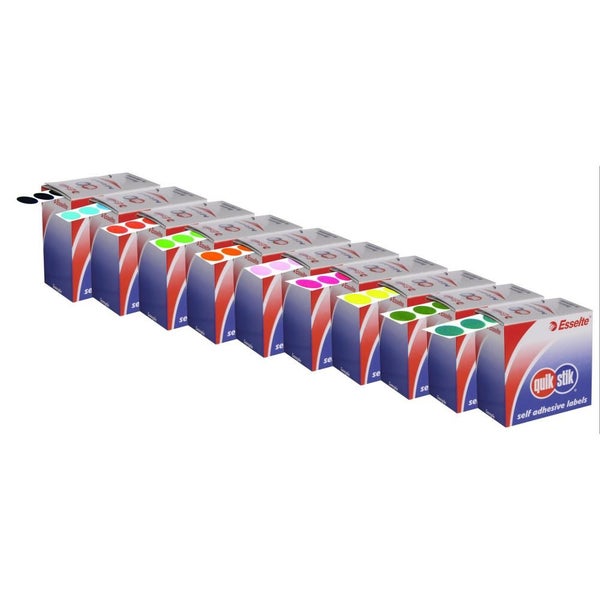 Quikstik Label Dispenser Circle 14mm Red 1050 Labels Carousel 1