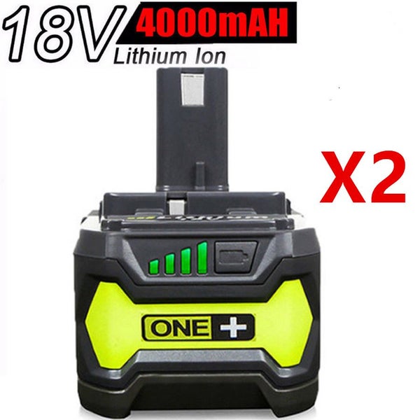 2x18V 4.0AH Li-ion Battery for RYOBI One Plus RB18L25 RB18L50 P108 P107 P104 Carousel 1