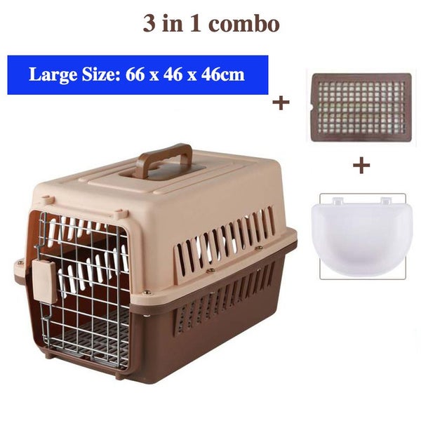 Pet travel carrier or cage dog cage cat carrier airline travel cage- Large size Carousel 1