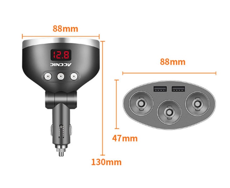 Car Phone Charger USB Multi-function Cigarette Lighter Carousel 4