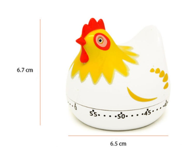 2PCS Cute Hen Timer Mechanical Kitchen Baking Reminder Carousel 4