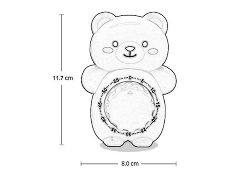 4PCS Bear Shape Student Learning Timer Carousel 4