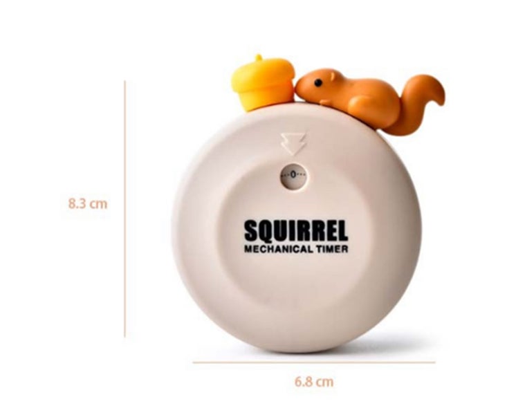 4PCS Mechanical Squirrel Shape Magnet Timer Kitchen Cooking Timer Carousel 3