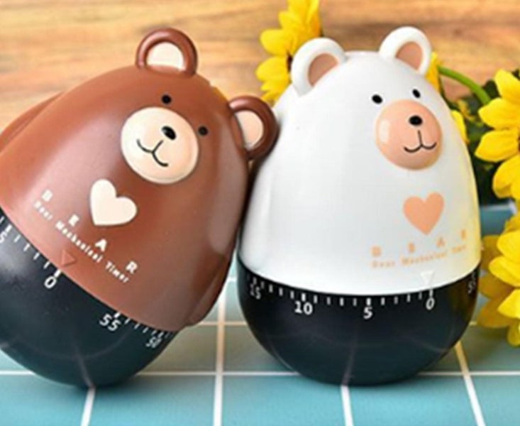 2PCS Bear Shape Kitchen Mechanical Timer Carousel 2