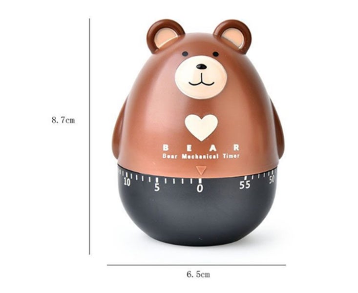 2PCS Bear Shape Kitchen Mechanical Timer Carousel 3