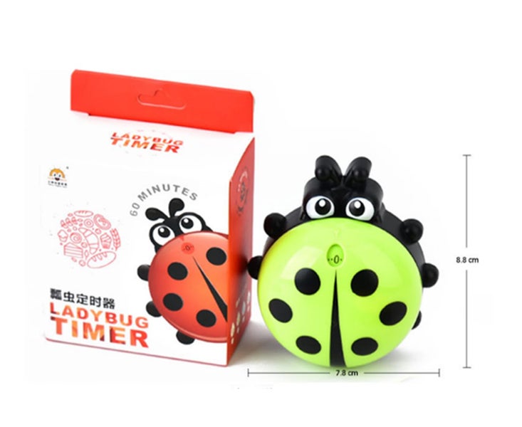 3PCS Ladybug Shape Magnetic Timer Kitchen Mechanical Timer Carousel 3