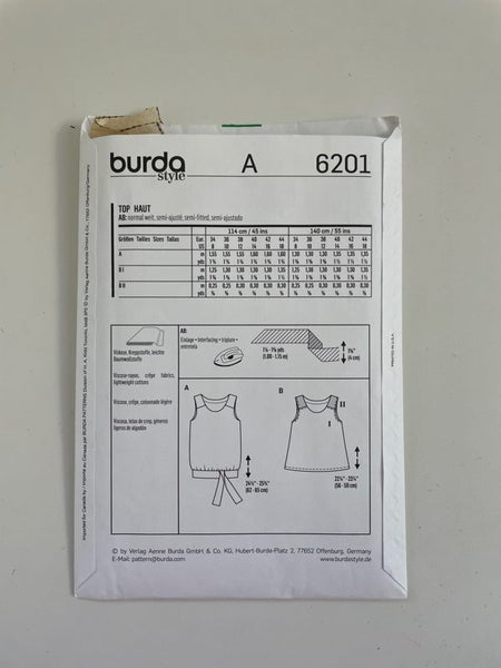 Burda sewing pattern top 6201 Carousel 2