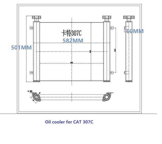 Hydraulic oil cooler for CAT 307C part no: 190-5787 582W*501H*60T LU/RU Carousel 2