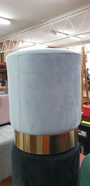 Light Blue Ottoman with Golden base Carousel 1