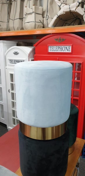Light Blue Ottoman with Golden base Carousel 2
