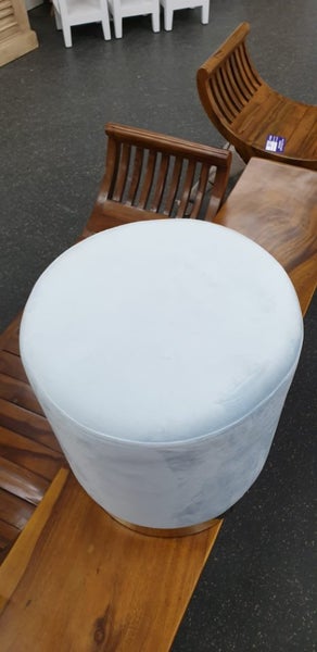 Light Blue Ottoman with Golden base Carousel 4