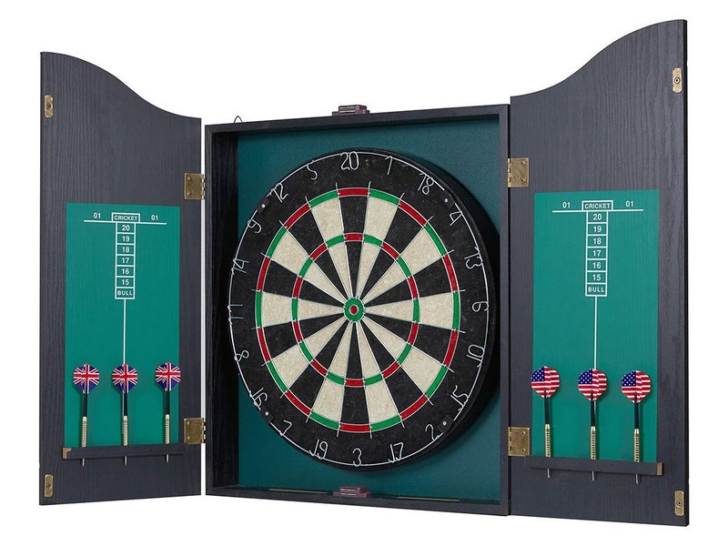 Dartboard with Cabinet - Bristle Dart Board with 6 Darts & Scoreboard Carousel 2
