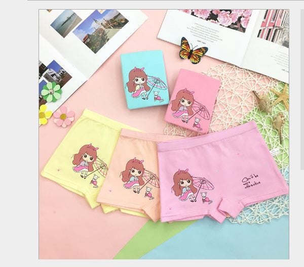 2Pcs Girls' Shorts Panties Briefs Underwear Toddler Assorted Color & Design Carousel 2