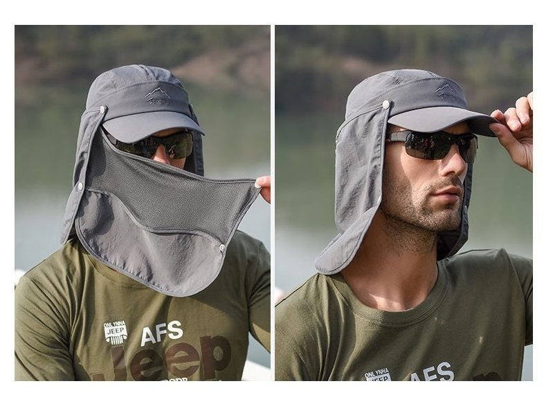 Sun Hat Wide Brim Bucket Outdoor Fishing Hiking Cap UV Protection LIGHT  GREY : BidBud