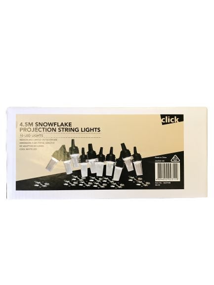 LED Lights Snowflake Projection String Lights Cool White 4.5M Carousel 2