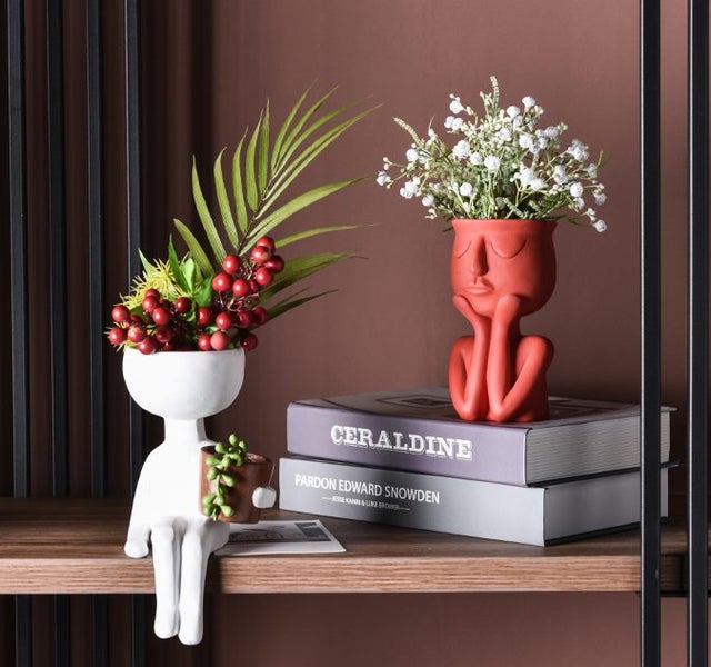 Home Office Decor | Indoor Planters | Home Decor | Resin | Nordic | White B Carousel 1