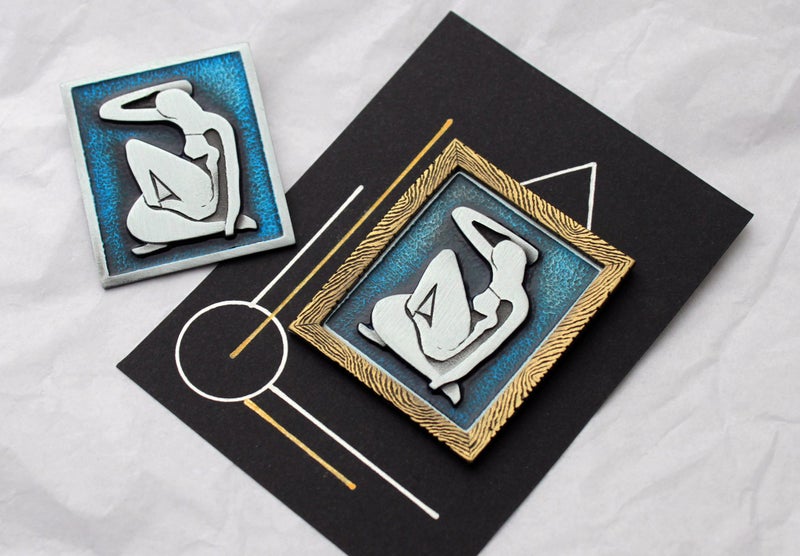 Wearable Art - Brooch - Echo - Blue Nude IV Henri Matisse (Limited Edition) Carousel 7