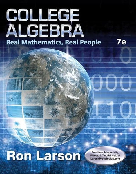 College Algebra Real Mathematics, Real People By Charles Larson 7e Carousel 1