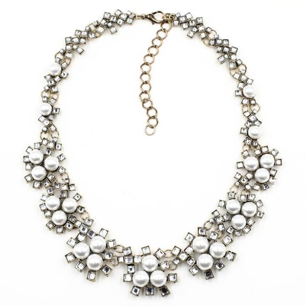 Stunning Vintage Style Pearl & Crystal Necklace Carousel 2