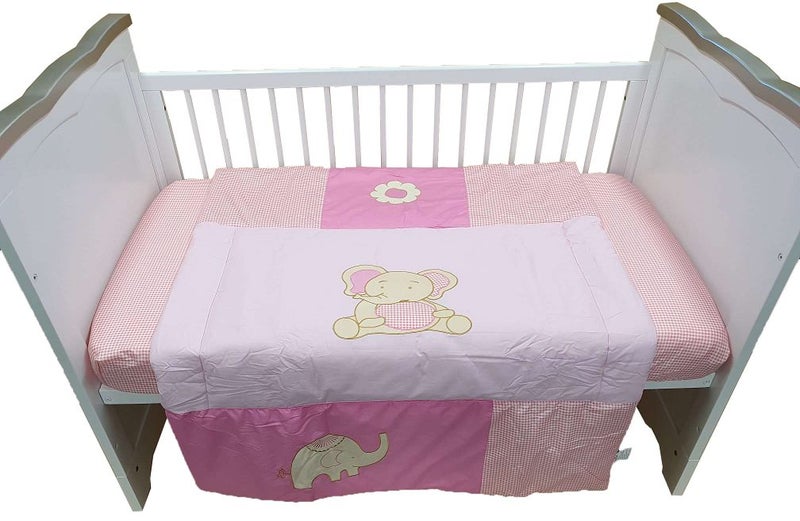 Sleep Tight Cot Bedding Set PINK ELEPHANT Carousel 2