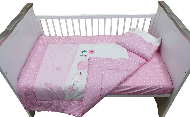 Sleep Tight Cot Bedding Set PINK TURTLE Carousel 2
