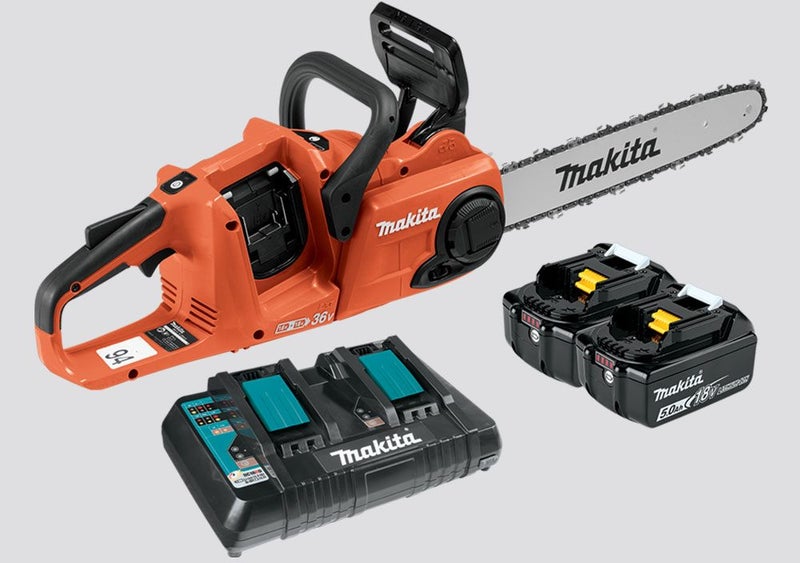 Makita 18V X2 (36V) LXT Brushless 14" Chain Saw, Makita Orange, Kit (5.0Ah) Carousel 1