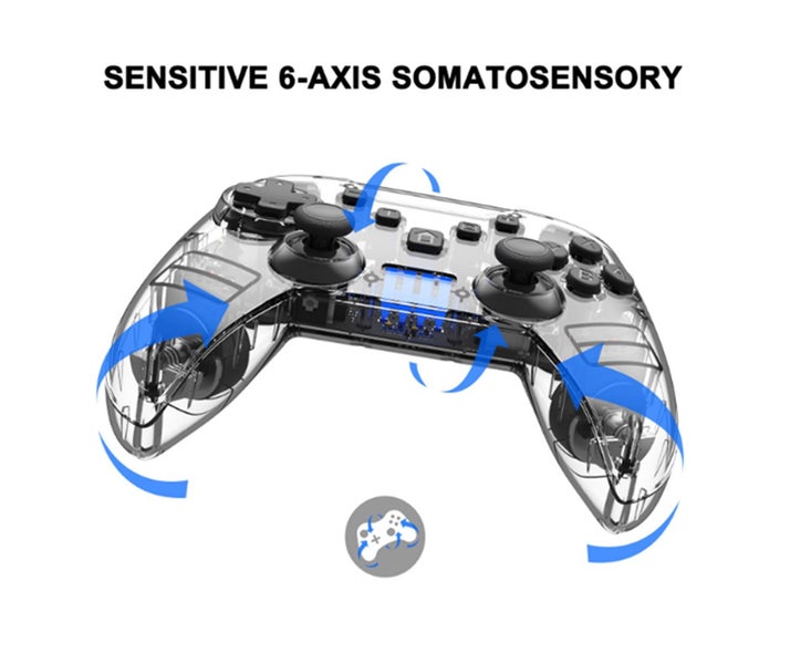 Gamepad USB Handle Transparent Gamepad Pro Suitable for Switch Carousel 2