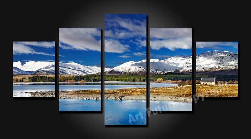 ON SALE FREE SHIPPING: Large 5 Piece Canvas Print - Lake Tekapo Carousel 1