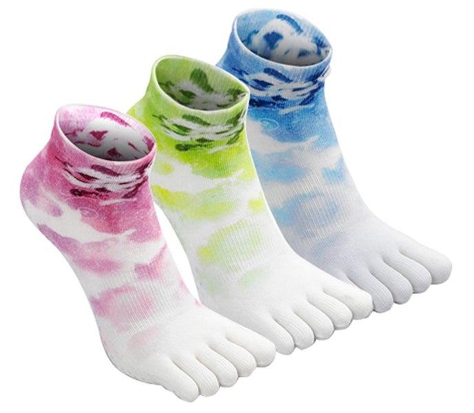 Clearance Sell - 3 Pair Anti Slip Toe Yoga Socks Carousel 1