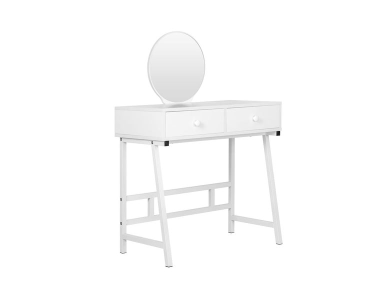 Dusk Modern White Dresser and Stool Set with Mirror Carousel 2