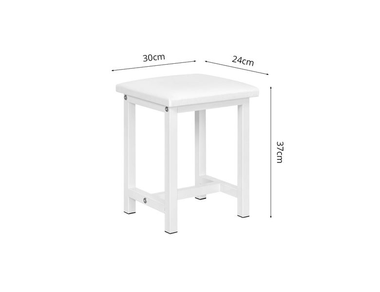 Dusk Modern White Dresser and Stool Set with Mirror Carousel 6