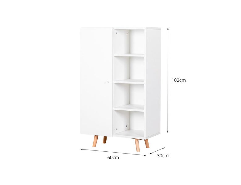 Living Culture Bay Compact Nordic-Style Cabinet with Shelves Carousel 4