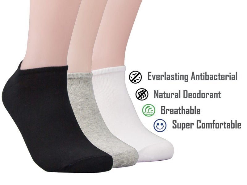 Clearance Sell - 12 pairs Antibacterial Sneaker Socks Carousel 1