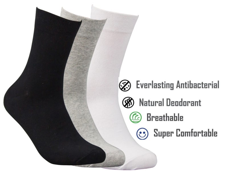 Clearance Sell - 15 pairs Antibacterial Natural Deodorant Men Crew socks Carousel 1